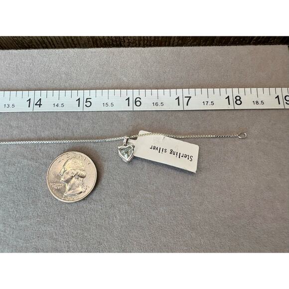 2ct 8mm Moissanite Heart Pendant 925 Sterling Silver Necklace - Picture 4 of 7